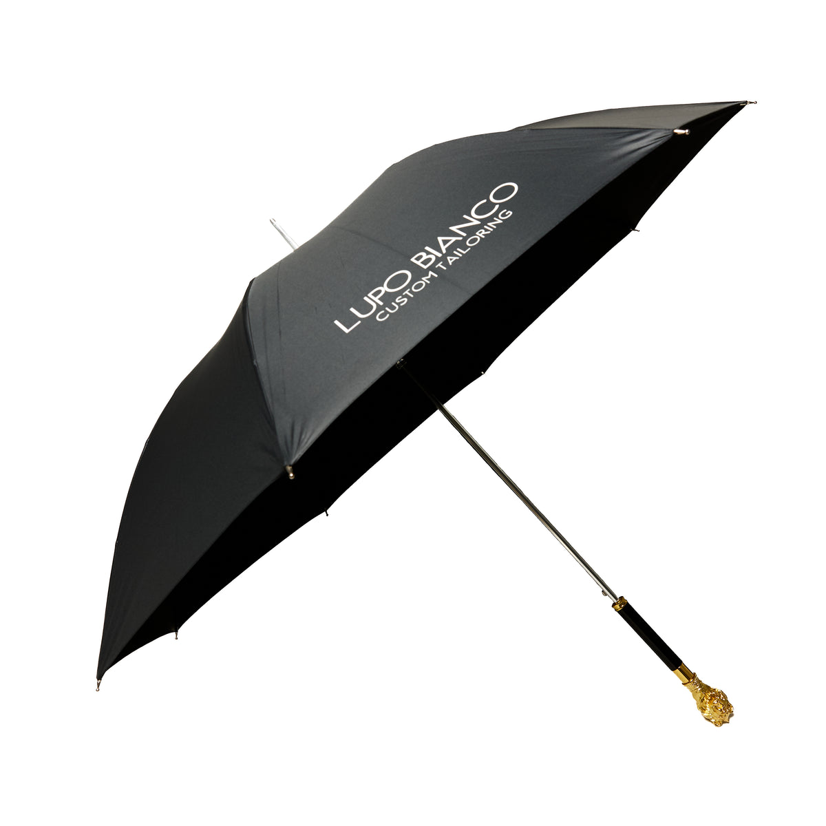 Lupo Bianco Gold Handle Signature Umbrella