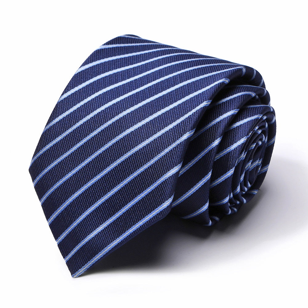 Lupo Bianco Blu Rigato Tie