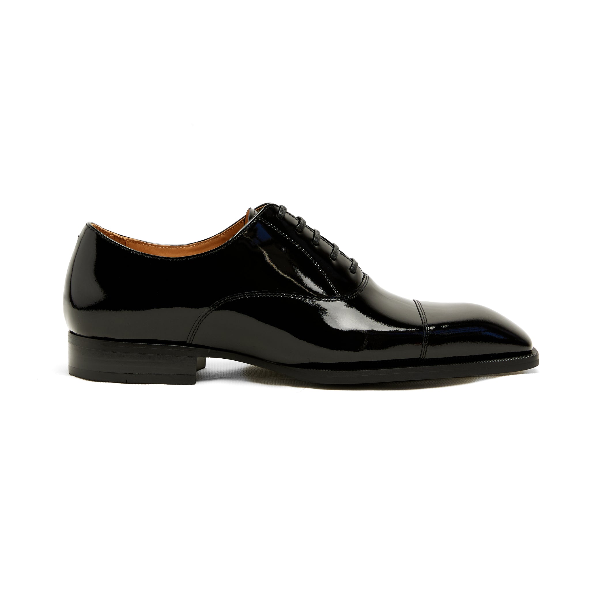 Lupo Bianco Verona Cap-Toe Oxford – Patent Elegance in Black & Espresso