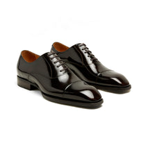 Lupo Bianco Verona Cap-Toe Oxford – Patent Elegance in Black & Espresso