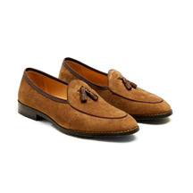 Lupo Bianco Suede Tassel Loafers – Handcrafted Elegance in Tan, Brown & Navy