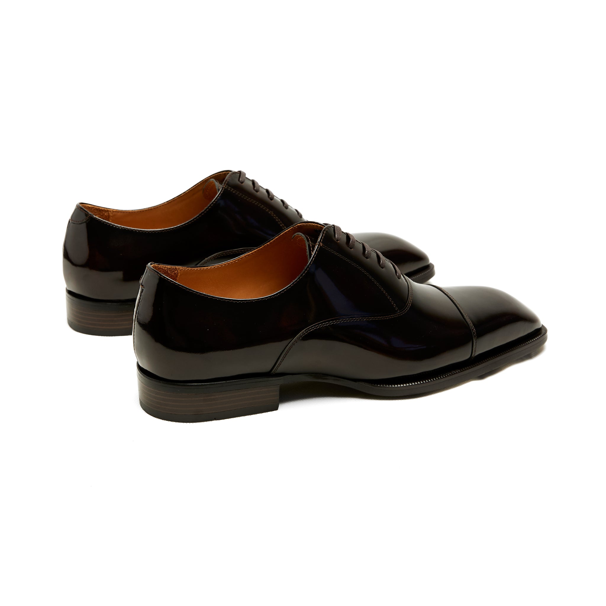 Lupo Bianco Verona Cap-Toe Oxford – Patent Elegance in Black & Espresso