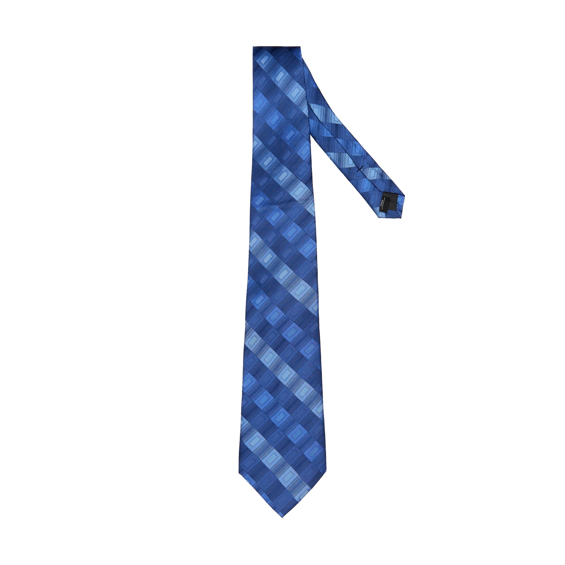 Lupo Bianco Blu Geometrico Tie
