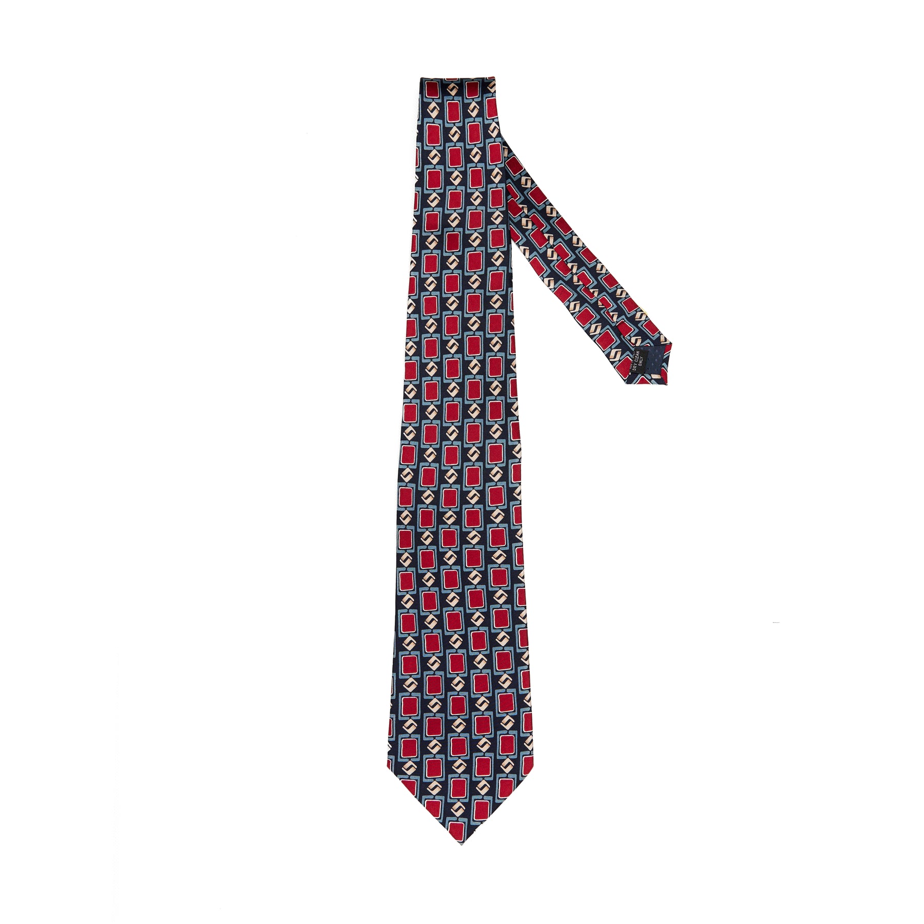 Lupo Bianco Rosso Geometrico Tie