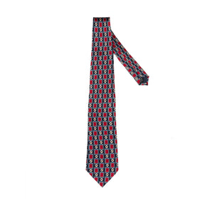 Lupo Bianco Rosso Geometrico Tie
