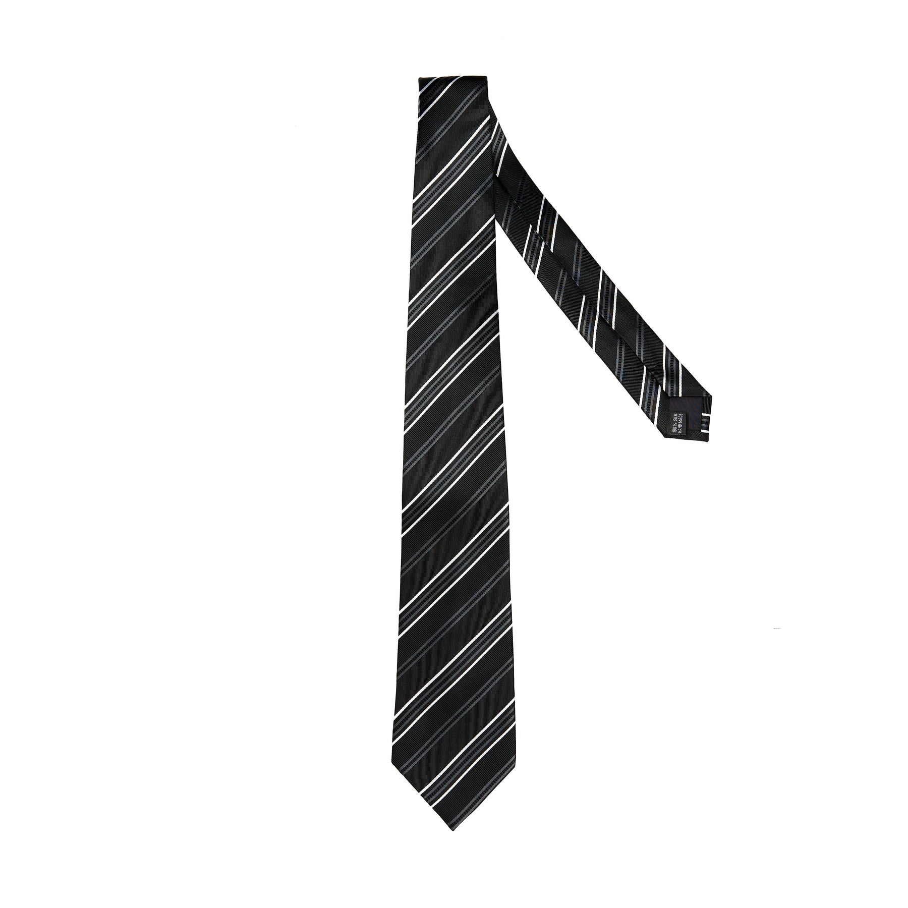 Lupo Bianco Black & White Striped Tie