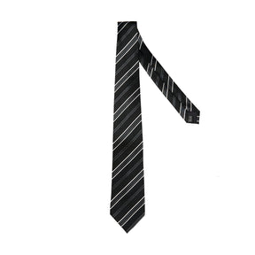 Lupo Bianco Black & White Striped Tie