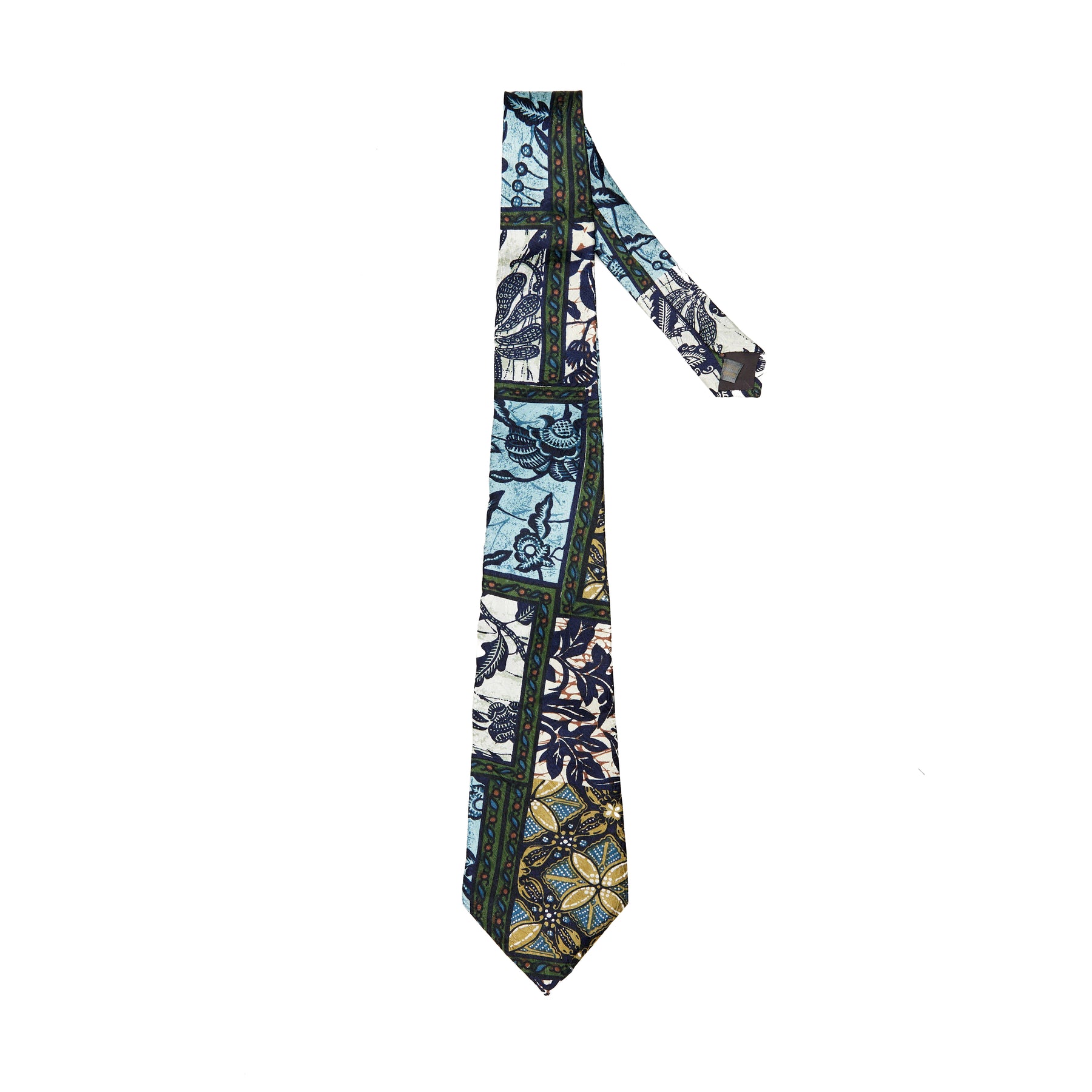 Lupo Bianco Azzurro Botanico Tie