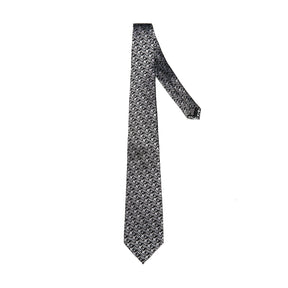 Lupo Bianco Nero Monogram Pattern Tie