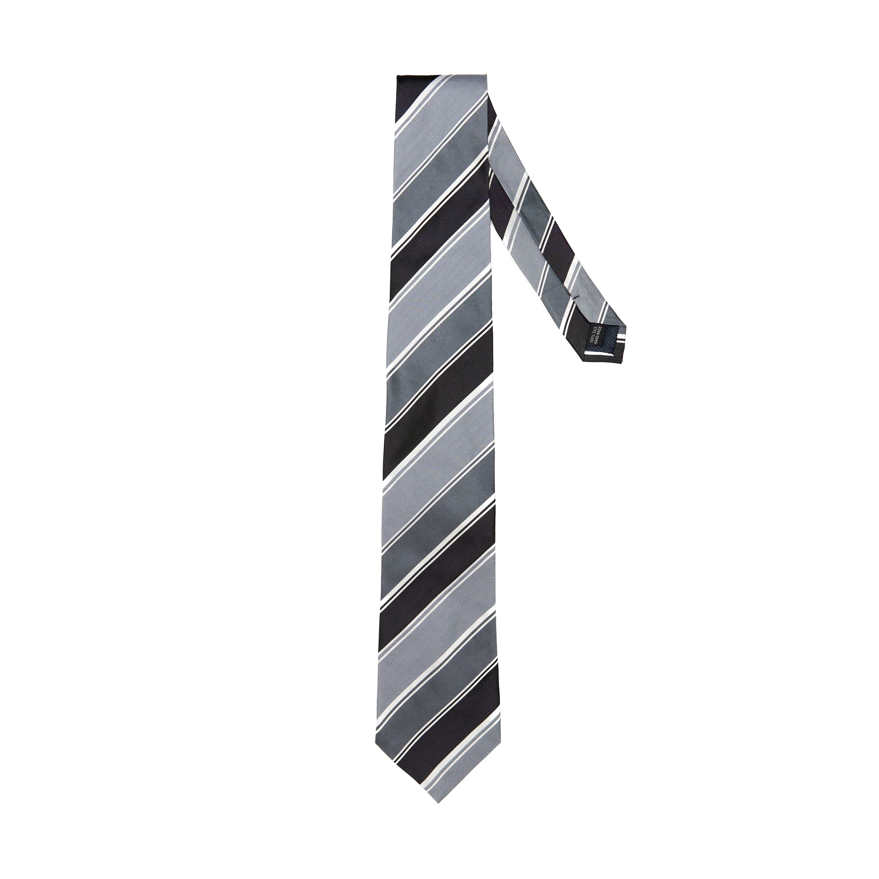 Lupo Bianco Grigio Nero Stripe Tie