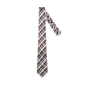 Lupo Bianco Blu Rame Check Tie