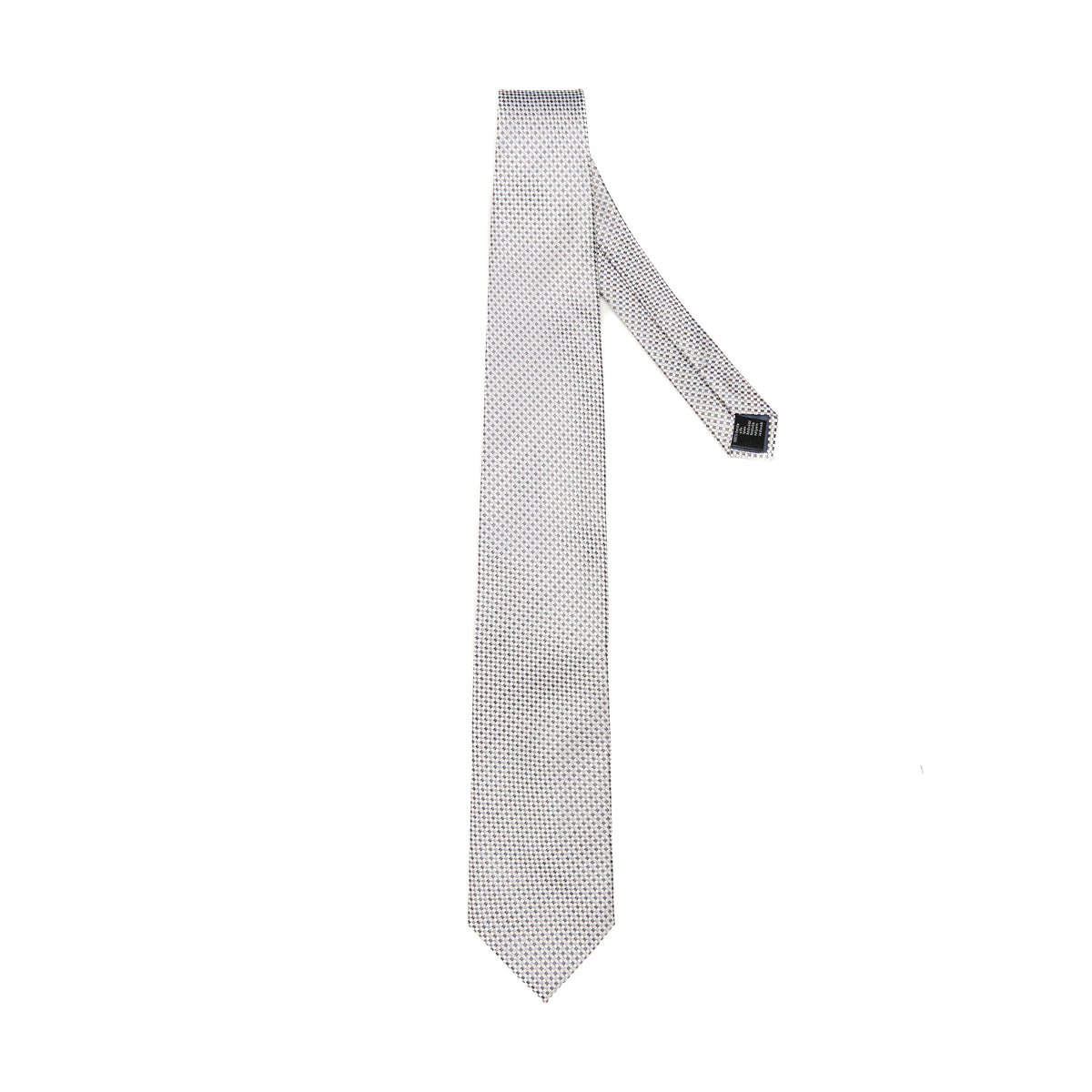 Lupo Bianco Silver Micro Pattern Silk Tie