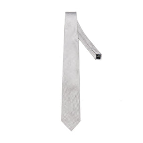 Lupo Bianco Silver Micro Pattern Silk Tie