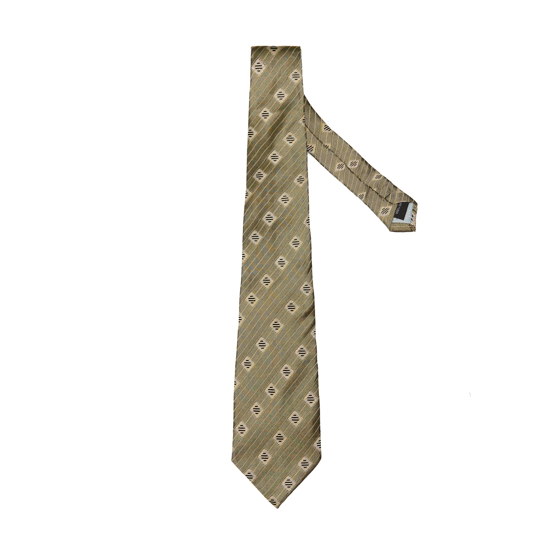 Lupo Bianco Olive Diamond Stripe Tie