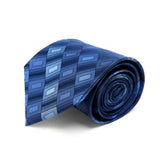 Lupo Bianco Blu Geometrico Tie