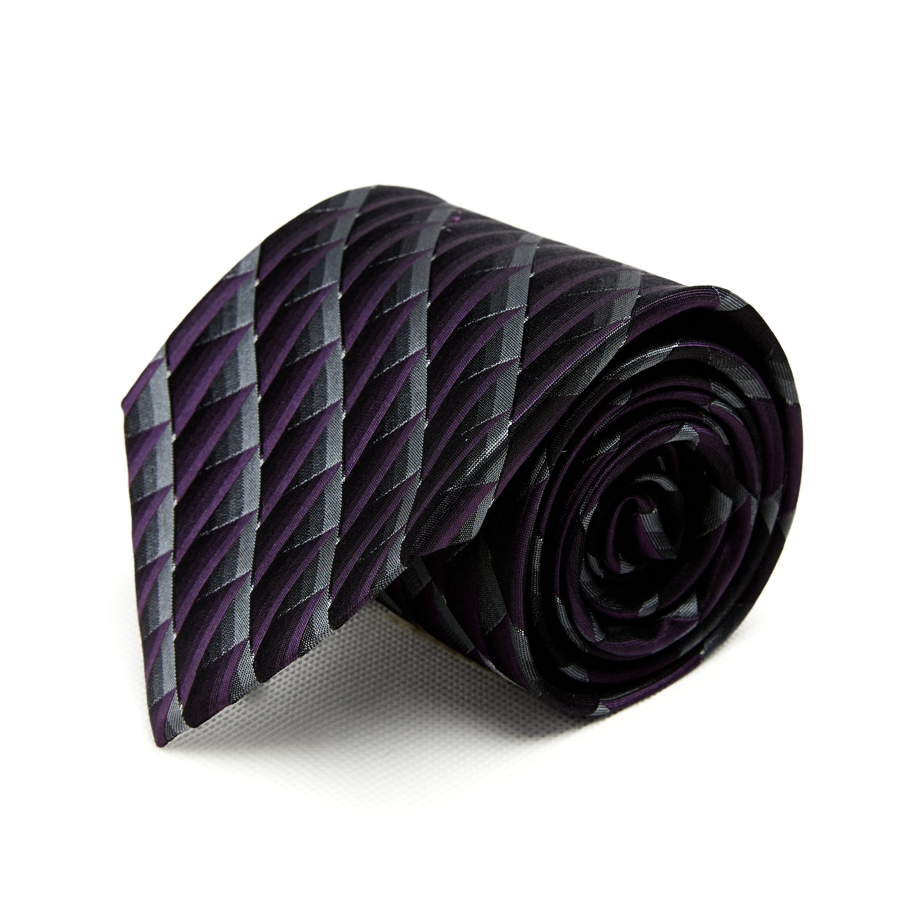 Lupo Bianco Plum Geometric Weave Tie