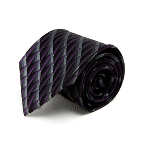 Lupo Bianco Plum Geometric Weave Tie