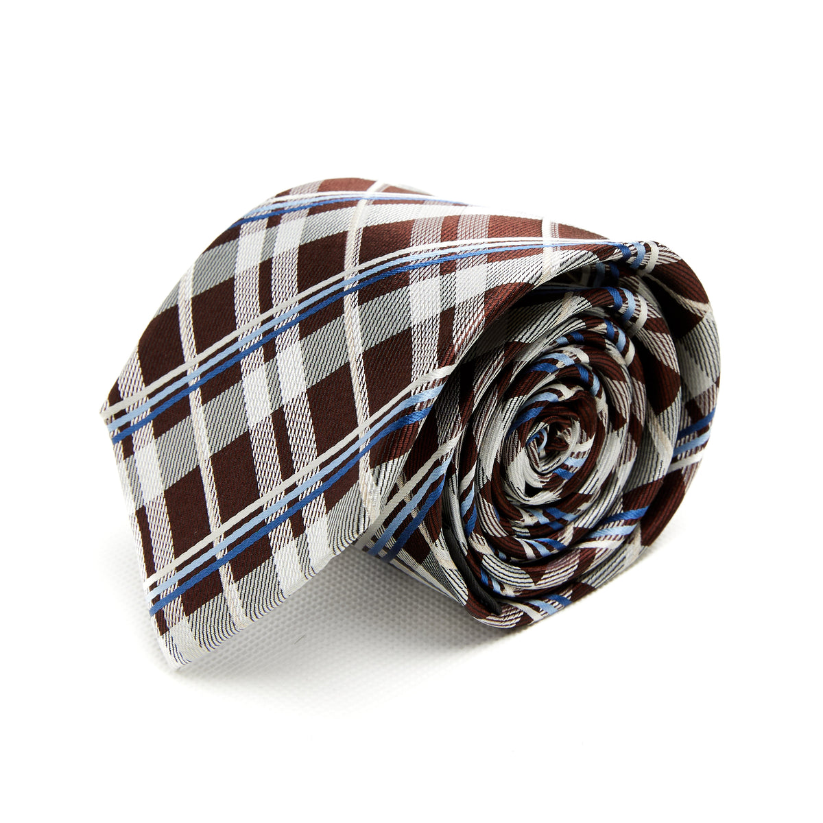 Lupo Bianco Blu Rame Check Tie