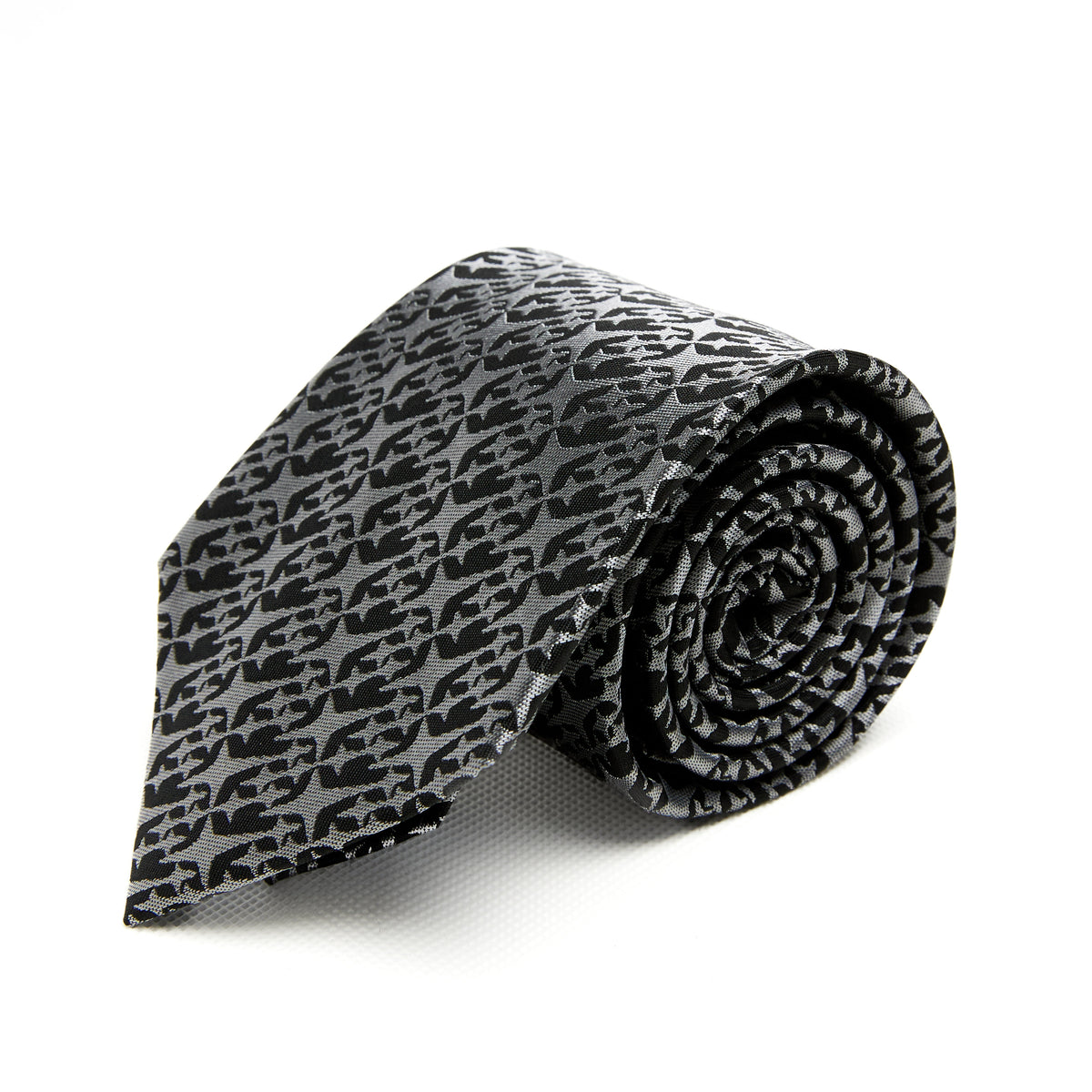 Lupo Bianco Nero Monogram Pattern Tie