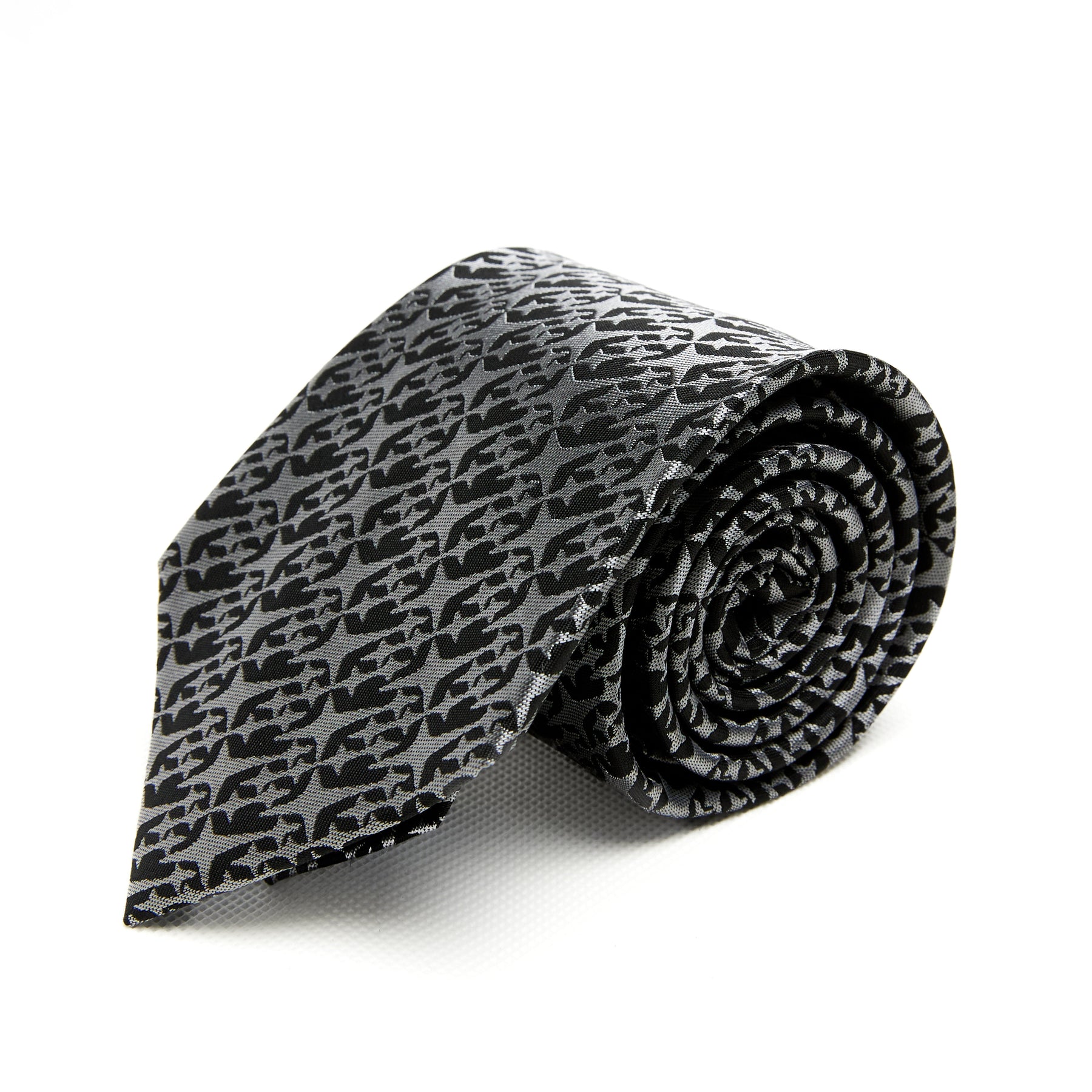 Lupo Bianco Nero Monogram Pattern Tie