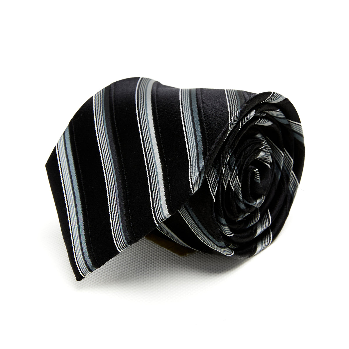 Lupo Bianco Nero Silver Stripe Tie