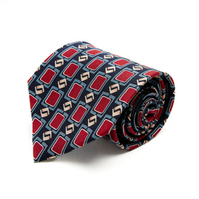 Lupo Bianco Rosso Geometrico Tie