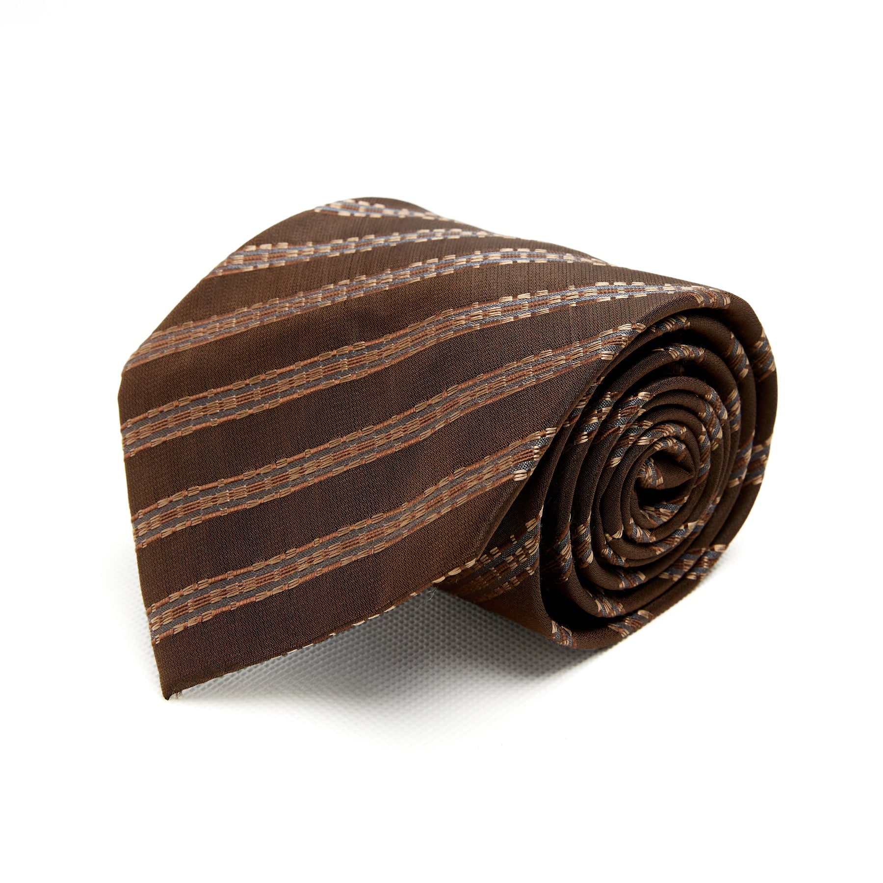 Lupo Bianco Marrone Striped Tie