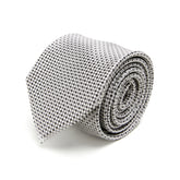 Lupo Bianco Silver Micro Pattern Silk Tie