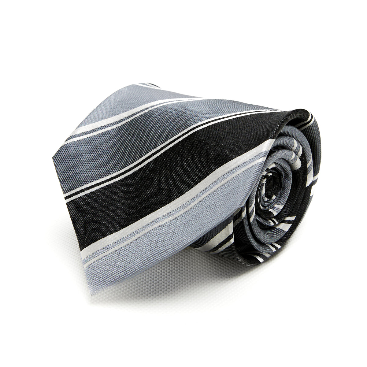 Lupo Bianco Grigio Nero Stripe Tie