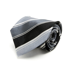 Lupo Bianco Grigio Nero Stripe Tie