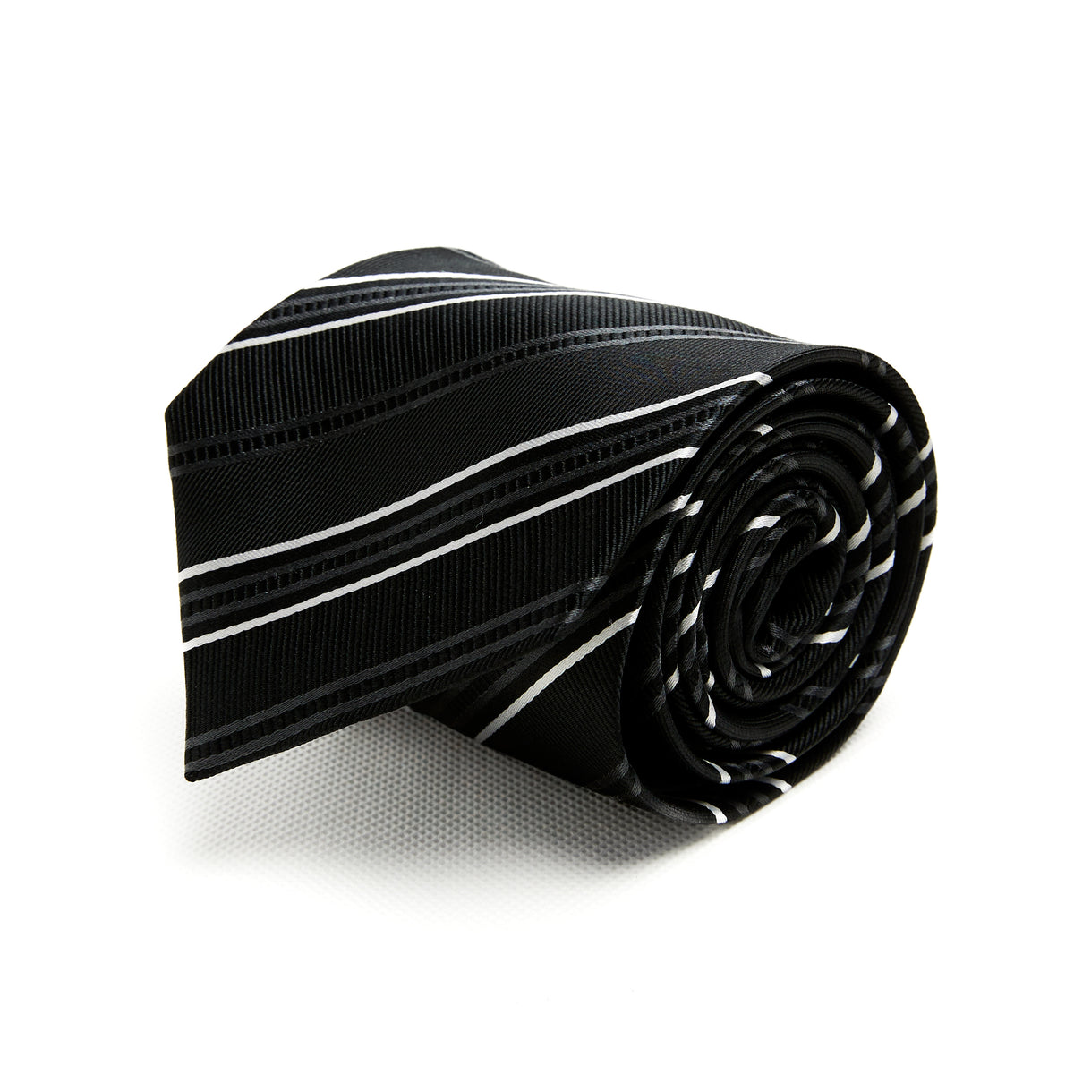 Lupo Bianco Black & White Striped Tie