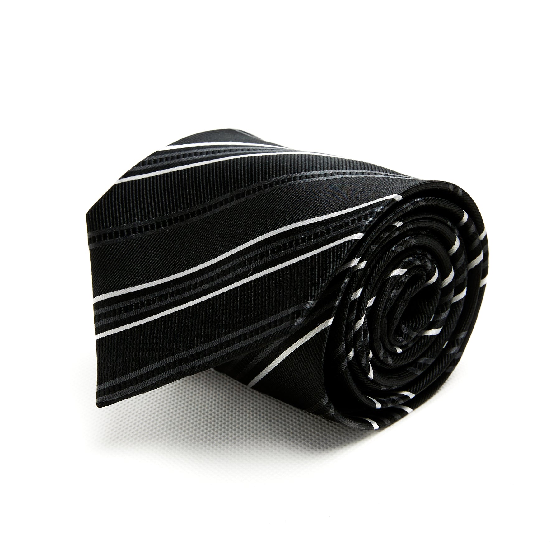 Lupo Bianco Black & White Striped Tie