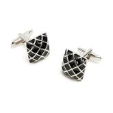 Lupo Bianco Black Enamel Grid Cufflinks