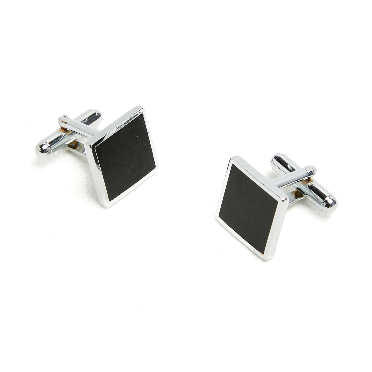 Lupo Bianco Black Onyx & Silver Square Cufflinks