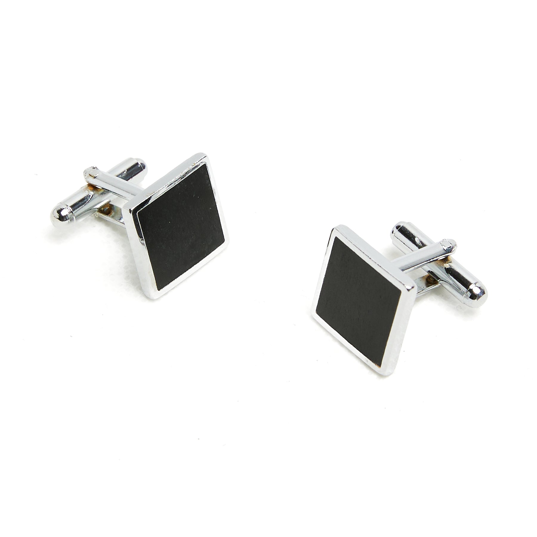 Lupo Bianco Black Onyx & Silver Square Cufflinks