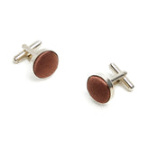 Lupo Bianco Bronze Satin Fabric Cufflinks