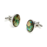 Lupo Bianco Abalone Shell & Silver Oval Cufflinks