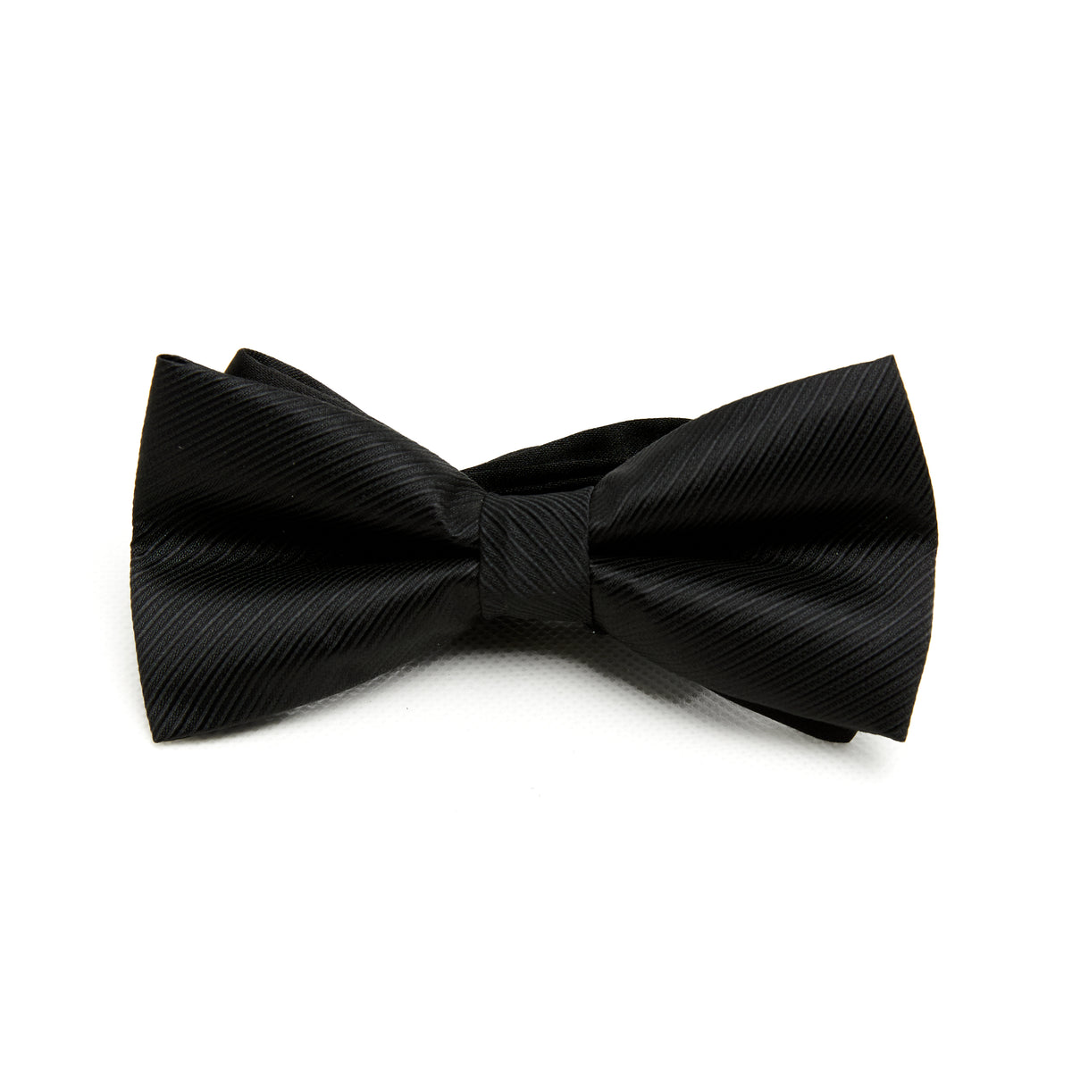 Lupo Bianco Black Ribbed Silk Bow Tie