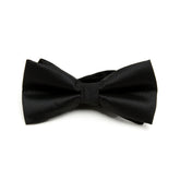Lupo Bianco Black Ribbed Silk Bow Tie