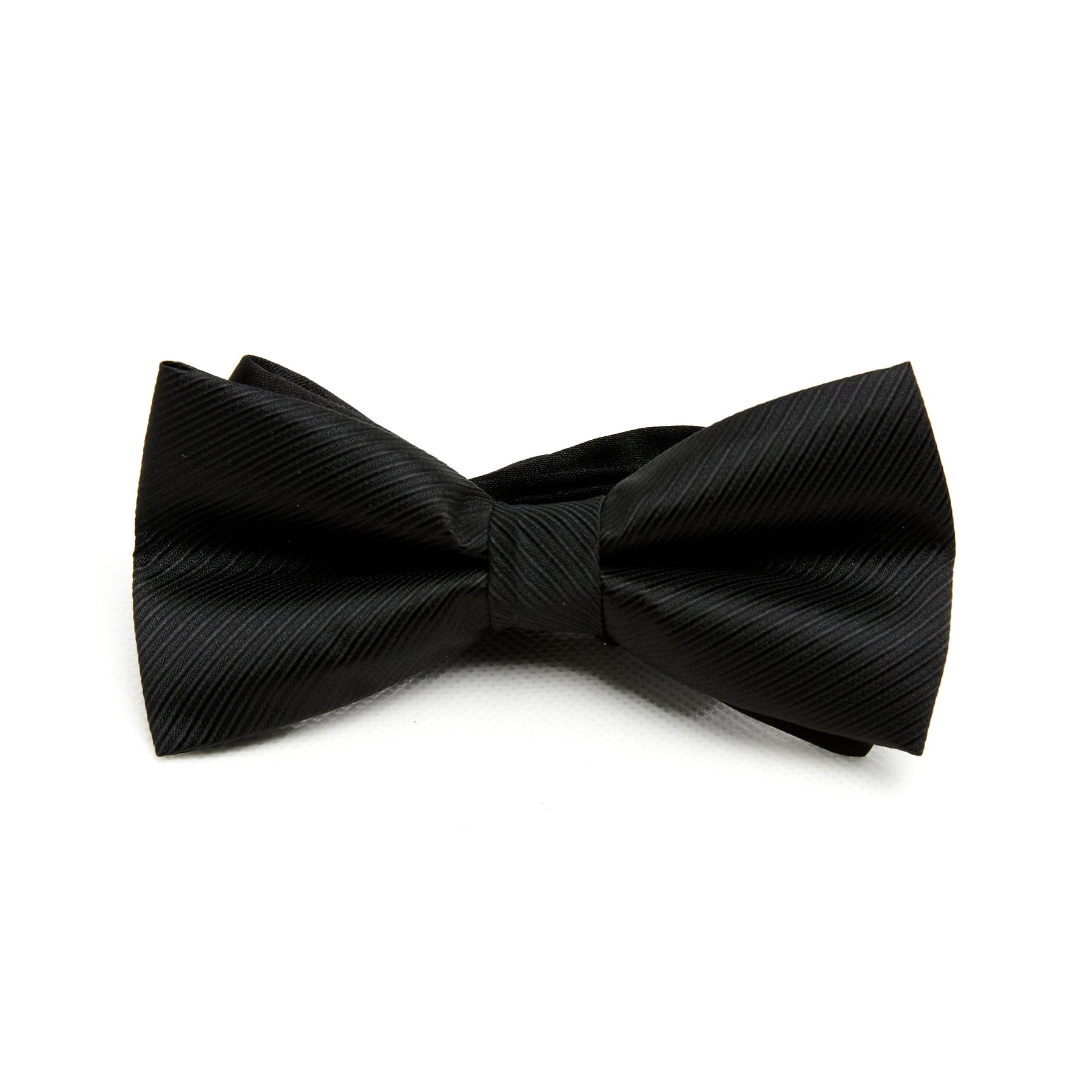 Lupo Bianco Black Ribbed Silk Bow Tie