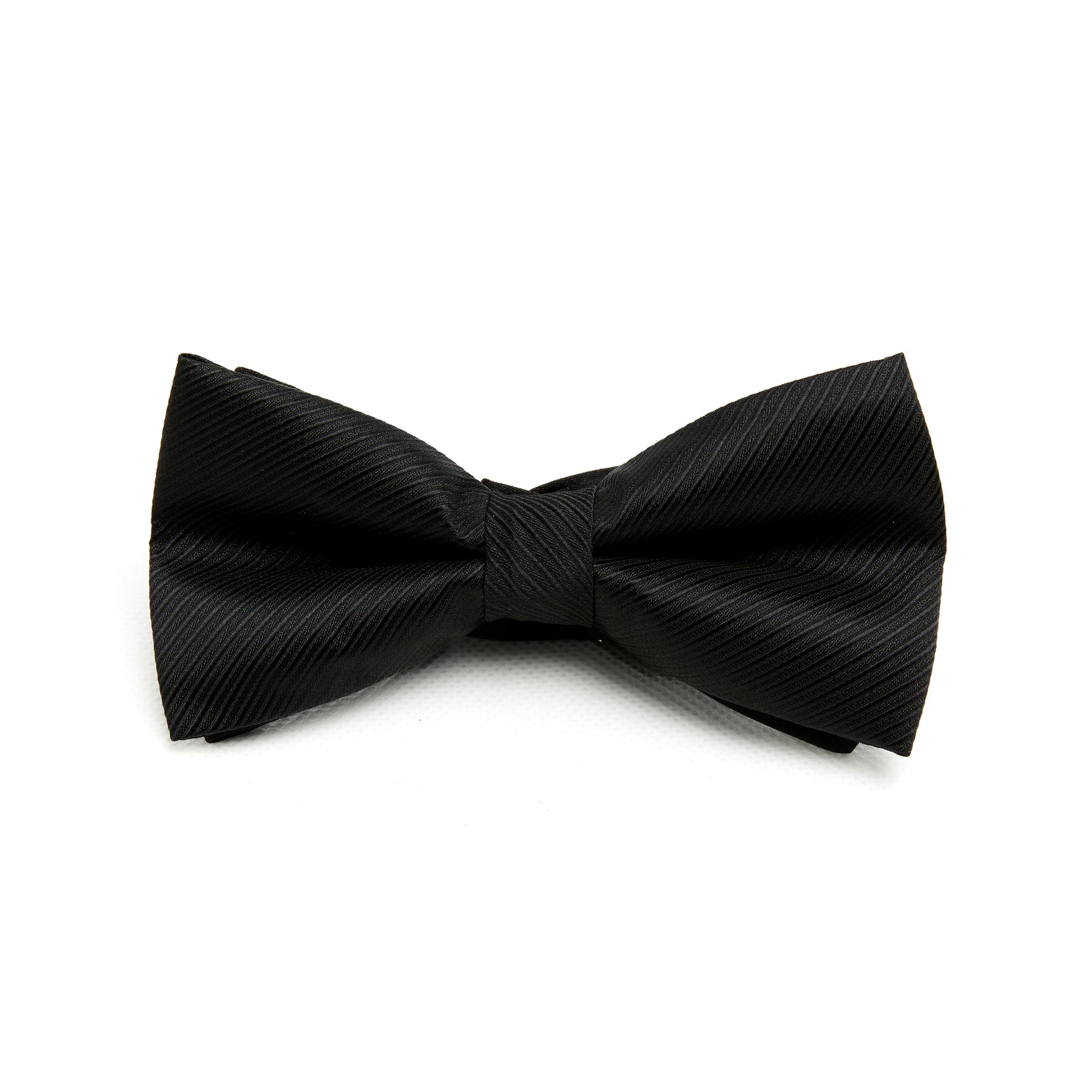 Lupo Bianco Black Ribbed Silk Bow Tie