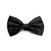 Lupo Bianco Black Satin Silk Bow Tie