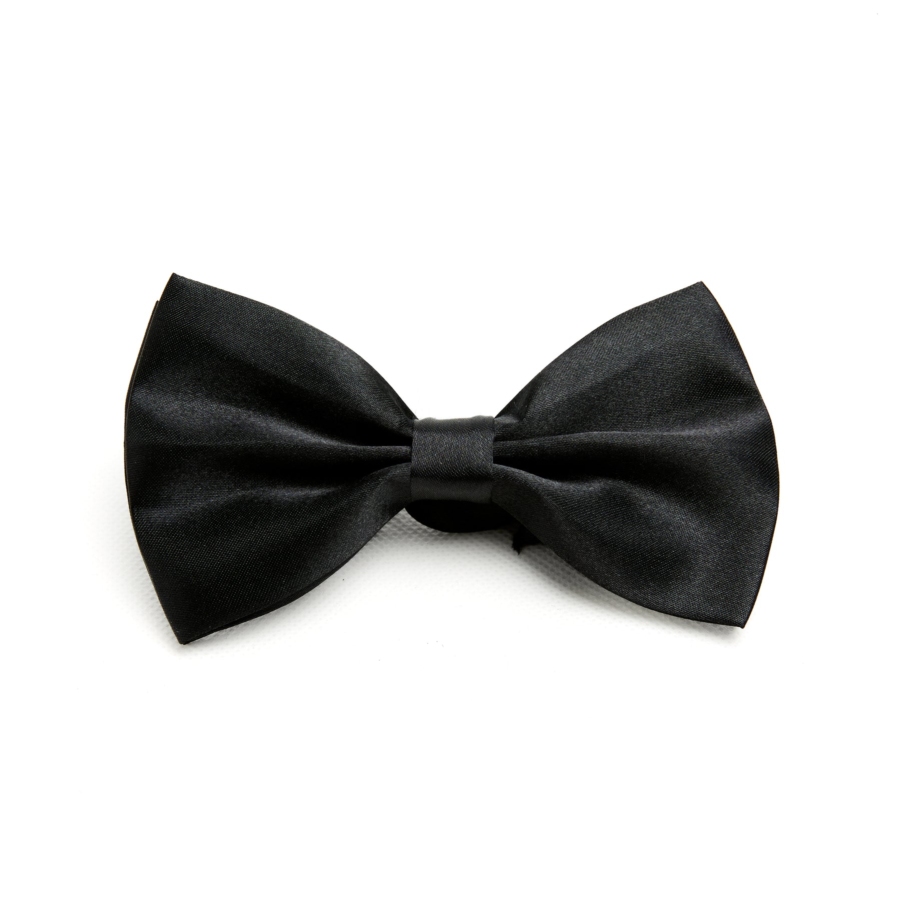 Lupo Bianco Black Satin Silk Bow Tie