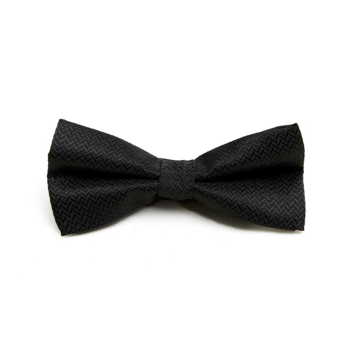 Lupo Bianco Black Chevron Textured Bow Tie