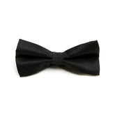 Lupo Bianco Black Chevron Textured Bow Tie
