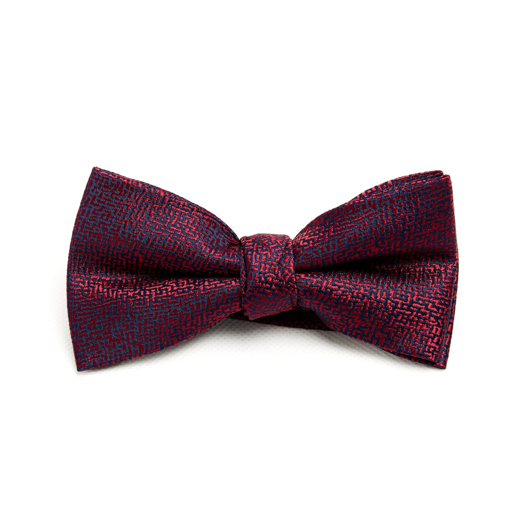 Lupo Bianco Burgundy & Navy Textured Bow Tie