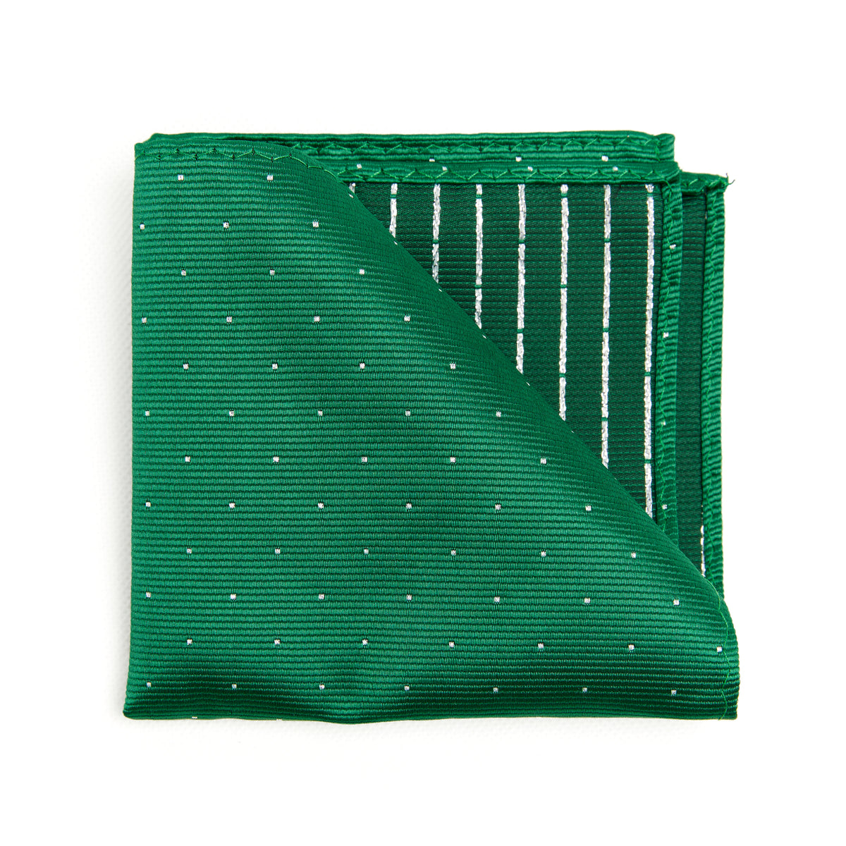 Lupo Bianco Reversible Emerald Pocket Square