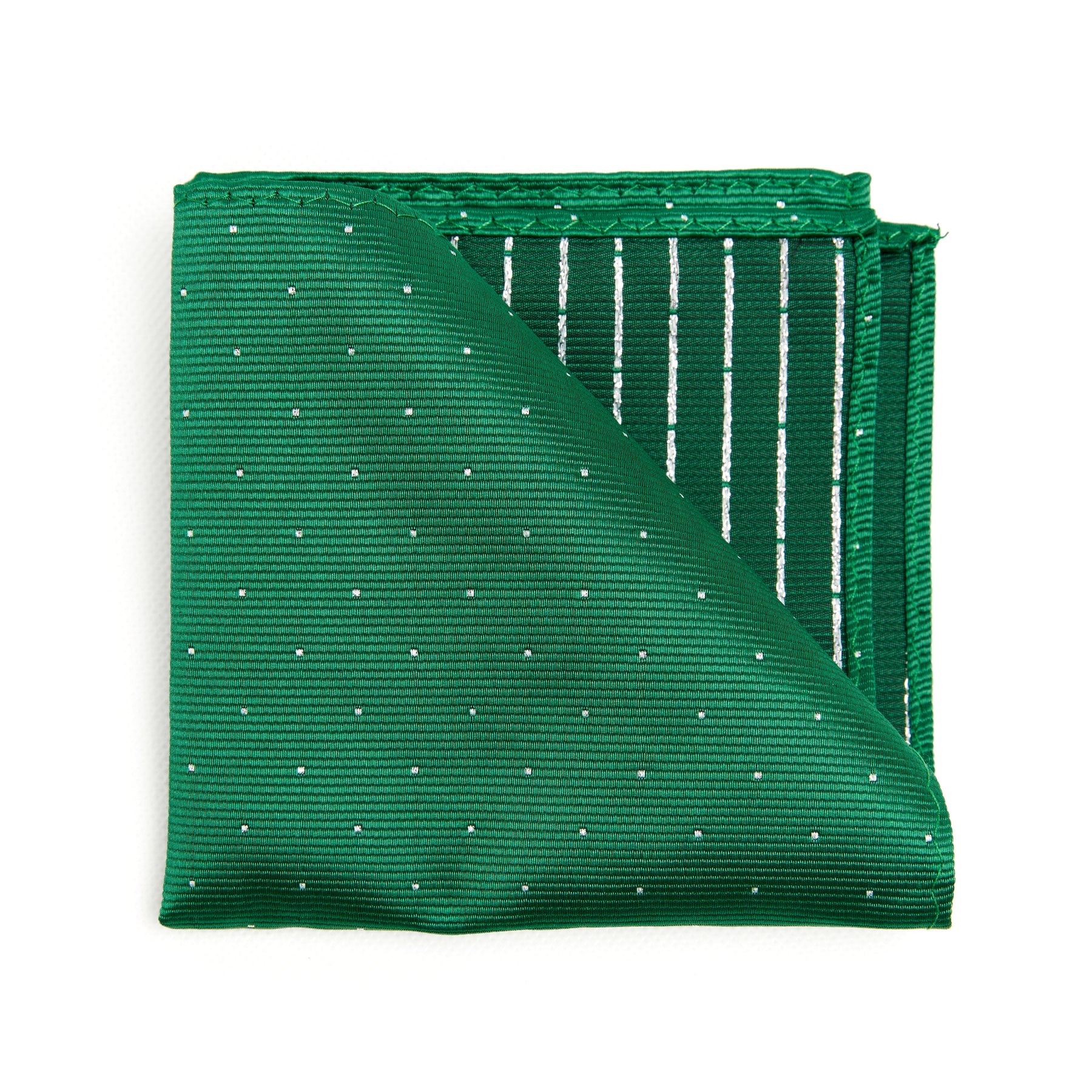 Lupo Bianco Reversible Emerald Pocket Square
