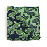 Lupo Bianco Emerald Paisley Pocket Square