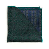 Lupo Bianco Emerald & Midnight Check Pocket Square